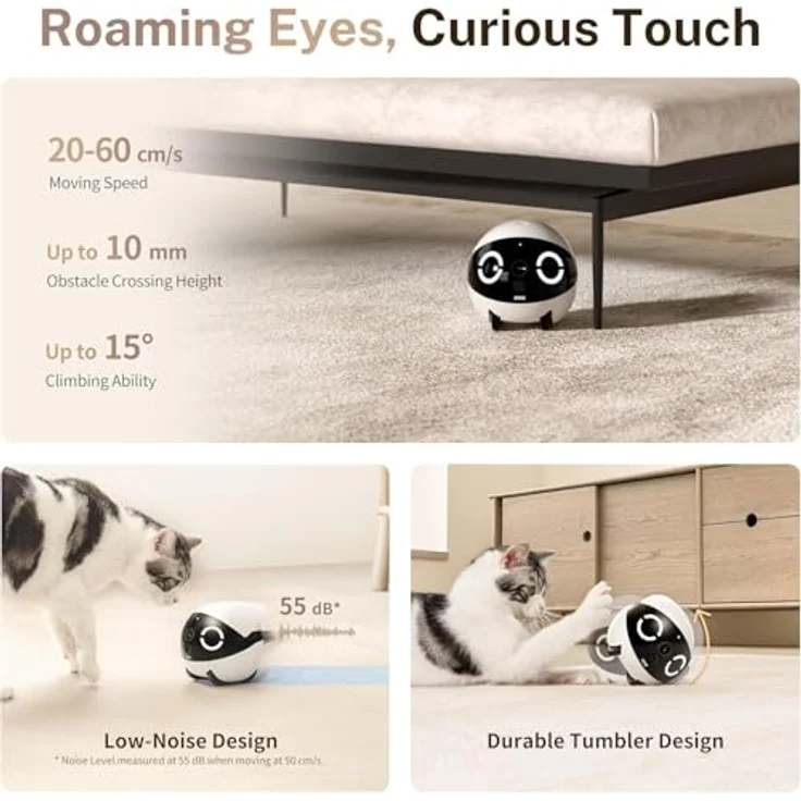 Enabot Smart Home Kamera Rola Mini - Mobiler Heimtierroboter (Innenbereich) mit 2K Ultra-Clear Kamera und langer Akkulaufzeit – Bild 5