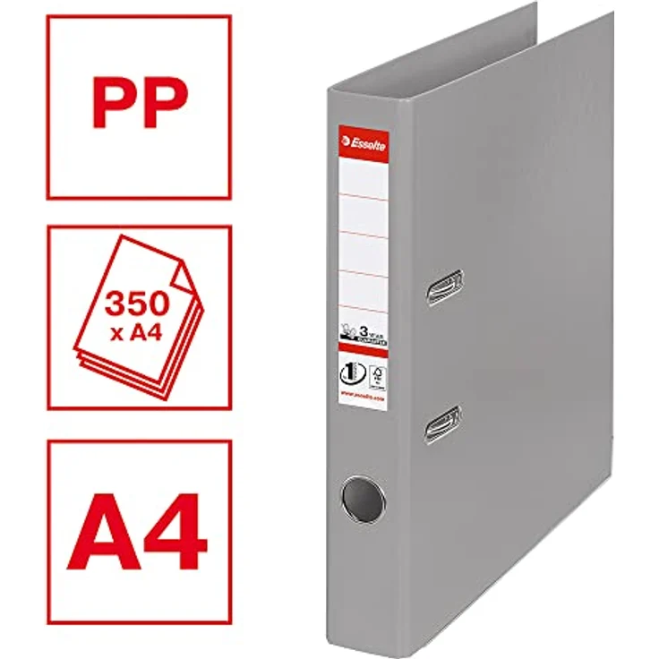 ESSELTE Aktenordner No. 1, Rückenbreite 5 cm, schmutz- und feuchtigkeitsabweisend, schwarz – Bild 2