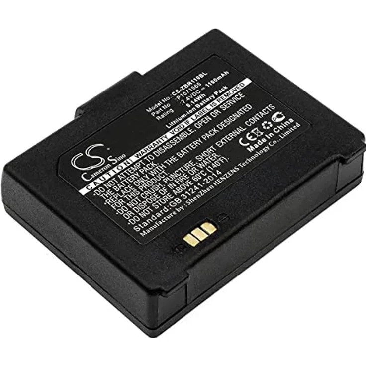 Cameron Sino CS-ZBR110BL Akku 1100mAh für Bixolon SPP-R200, Zebra ZQ110, 7.4V Li-ion, schwarz