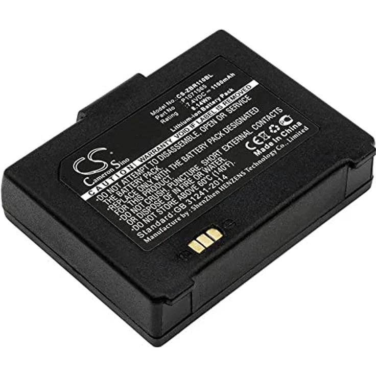 Cameron Sino CS-ZBR110BL Akku 1100mAh für Bixolon SPP-R200, Zebra ZQ110, 7.4V Li-ion, schwarz – Bild 1