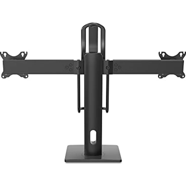 PureMounts® Monitor-Halterung für Zwei Bildschirme, 2X VESA 75x75 bis VESA 100x100 Monitor-Aufnahme, stufenlos Höhenverstellbar, neigbar, schwenkbar, drehbar, schwarz – Bild 3