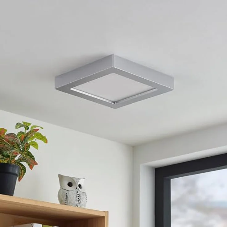 PRIOS LED Deckenleuchte Alette (Modern) in Alu aus Aluminium (1 flammig,) - Lampe Deckenlampe Badezimmerleuchte, energiesparend, Leuchtmittel inklusive, hochwertige Optik – Bild 2
