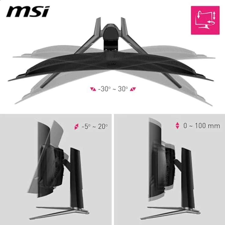 MSI MPG P341CQPX 34" QD-OLED UWQHD Monitor, 240Hz, 0,03ms, 1800R Curved, HDMI 2.1, DP 1.4, USB-C, VESA – Bild 4