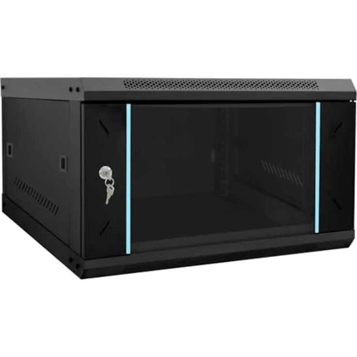 vidaXL Netzwerkschrank, Netzwerkschrank mit Speicher, Schwarz, 53 x 60 x 30 cm, Stahl – Bild 1