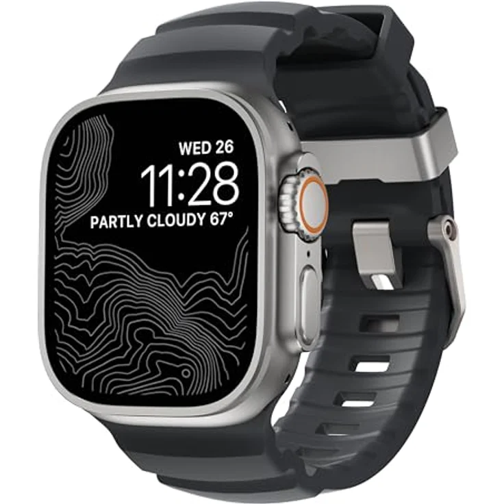 NOMAD Rocky Point Band für Apple Watch 42/44/45/49 mm, leistungsstarkes und wasserfestes Uhrenarmband, Storm – Bild 1