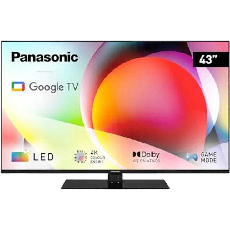 Panasonic TN-43W70AEZ, W70-Serie 43 Zoll 4K Ultra HD LED Smart TV, 2024, Google Assistant, Chromecast, Dolby Vision & Atmos, Gaming-Modus, Bluetooth, Schwarz – Bild 1