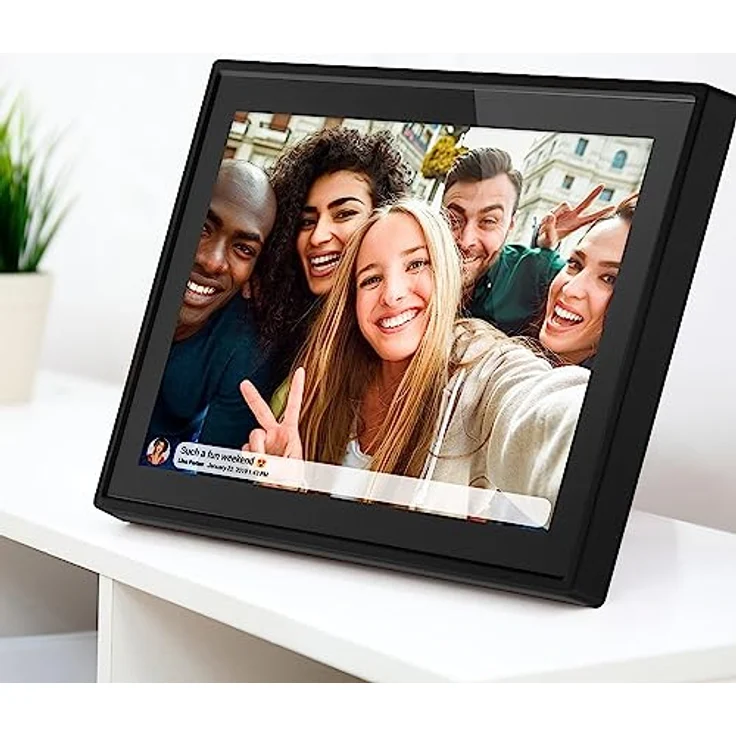 Denver PFF1021 Digitaler Bilderrahmen WiFi 10.1 Zoll, Elektronischer Bilderrahmen 16GB mit FRAMEO App, IPS Touchscreen, Auto-Rotate, Micro SD Slot, Schwarz – Bild 4
