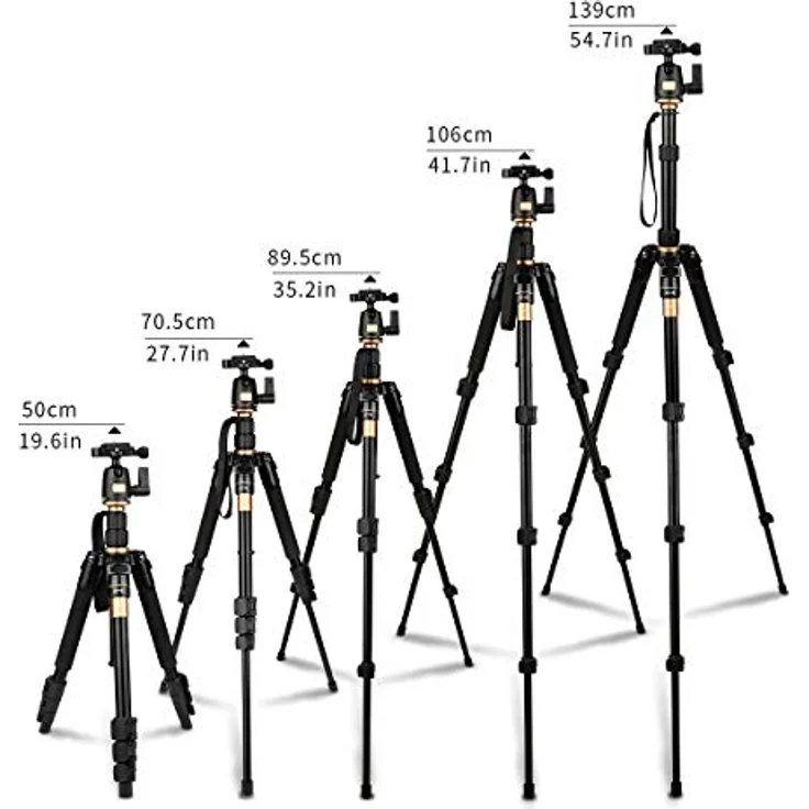 AFAITH Professional Stativ Tragbare Magnesium-Aluminiumlegierung Stativ Monopod & Kugelkopf SLR-Kamera SLR Kamera Canon Nikon Pentax Sony Tripod Q-555 AF001 – Bild 5