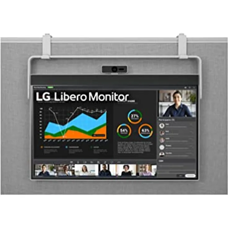 LG Electronics 27-Zoll-QHD-Monitor „Libero'' mit Abnehmbarer Full-HD-Webcam, Silber