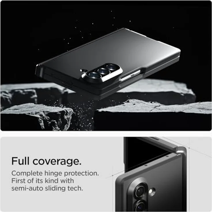 Spigen Tough Armor Pro MagFit Hülle für Samsung Galaxy Z Fold 7, MagSafe-kompatibel, Schwarz, mit Scharnierschutz und Air Cushion Technologie – Bild 3