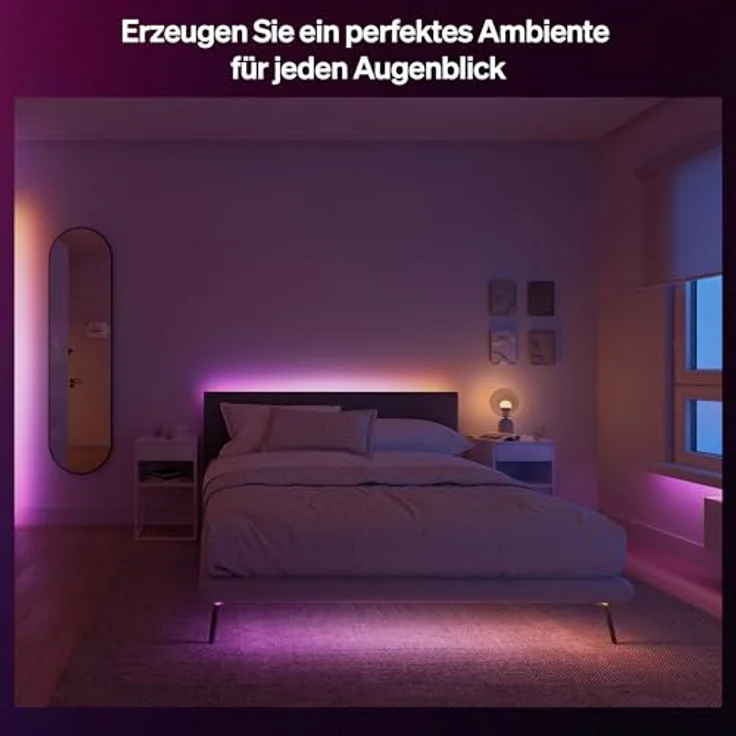 Philips Hue LED-Lightstrip Gradient Essential, 5 m RGBIC, 15,3 W, smarte LED-Beleuchtung mit Millionen Farben und Weißtönen – Bild 3