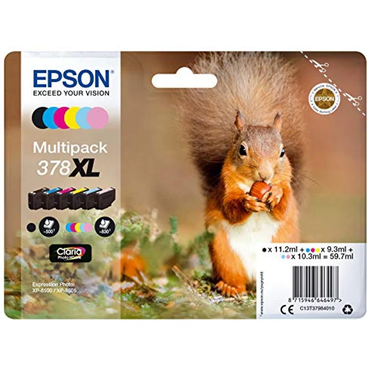 Epson Original 378XL Tinte Eichhörnchen XP-8500 XP-8600 XP-8605 (Multipack, 6-farbig) – Bild 2
