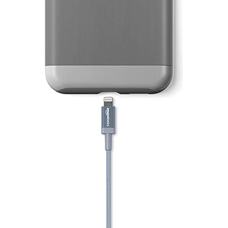 AmazonBasics – Verbindungskabel Lightning auf USB-A, Nylon-umflochten, MFi-zertifiziertes Ladekabel für iPhone, dunkelgrau, 1,82 m – Bild 4