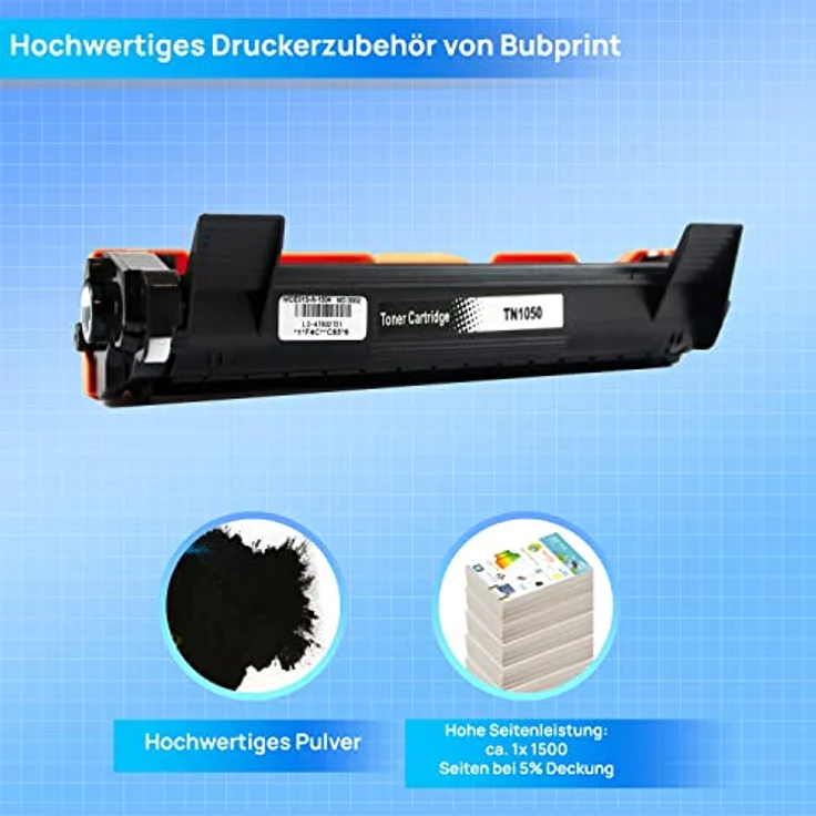 Bubprint Toner kompatibel mit Brother TN-1050, schwarz, hohe Druckqualität und langlebige Leistung für zahlreiche Druckermodelle – Bild 3