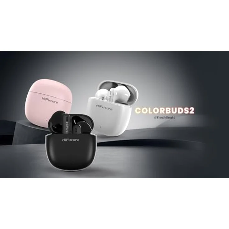 Hifuture Sonic Colorbuds 2 kabellose Kopfhörer, TWS, Bluetooth 5.3, IPX5, 5 Stunden (Ohrhörer), 15 Stunden (mit Ladeetui), Schwarz – Bild 4