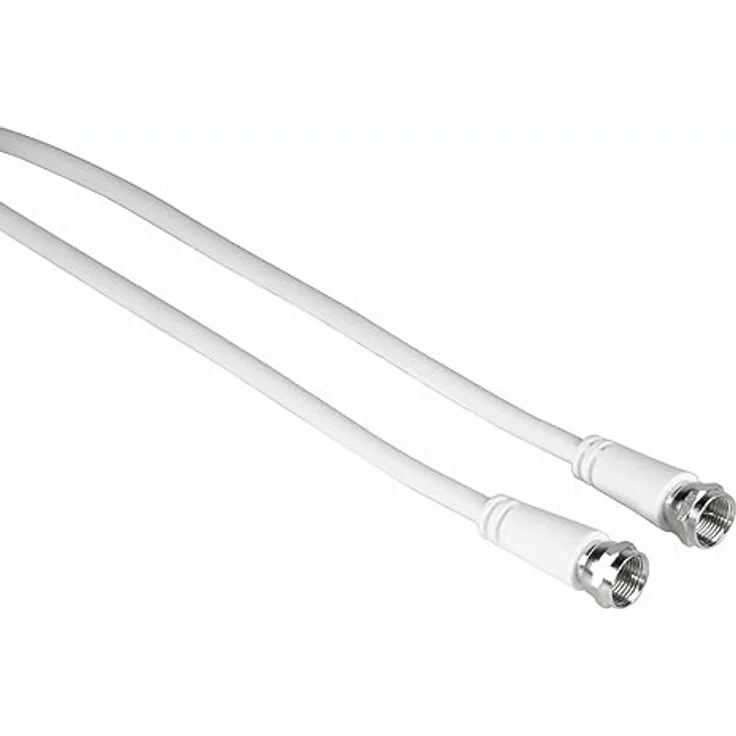 Hama Antennenkabel 3 m, F-Stecker, weiß – Bild 1