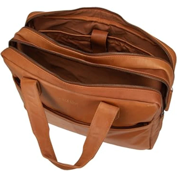Greenburry Fiorentina Aktentasche aus Leder, 37 cm für Laptops bis 15.75", mit flexiblen Fächern und Trolley-Aufsteckfunktion – Bild 4