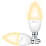 Trust WiFi E14 Smart Lampe, Dimmbar LED Leuchtmittel für Alexa und Google Home, 2.4GHz RGB, Weiß - 2er-Pack