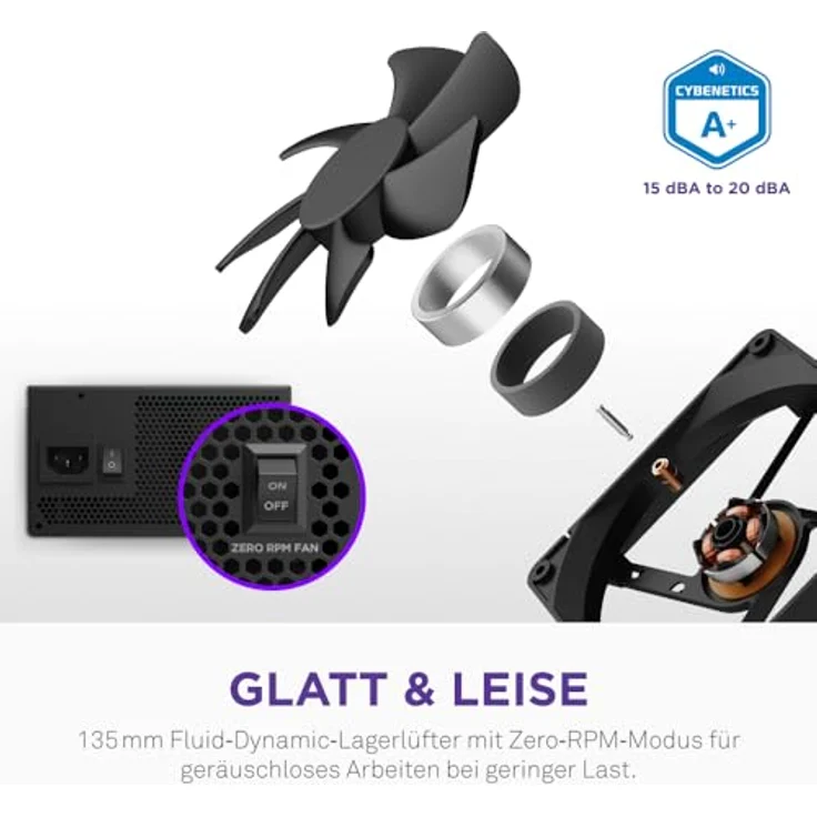 NZXT C1000, 1000 W ATX 3.1 Netzteil mit 80+ Gold-Zertifizierung, vollmodularem Kabelmanagement und 135mm Lüfter, Schwarz – Bild 6