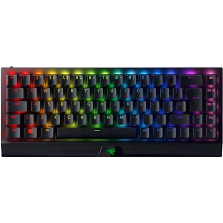 Razer BlackWidow V3 Mini HyperSpeed, Kabellose 65% Gaming-Tastatur mit leisen Gelben Schaltern, Bluetooth, USB-C und Stealth Pudding-Tastenkappen, UK-Layout, Schwarz