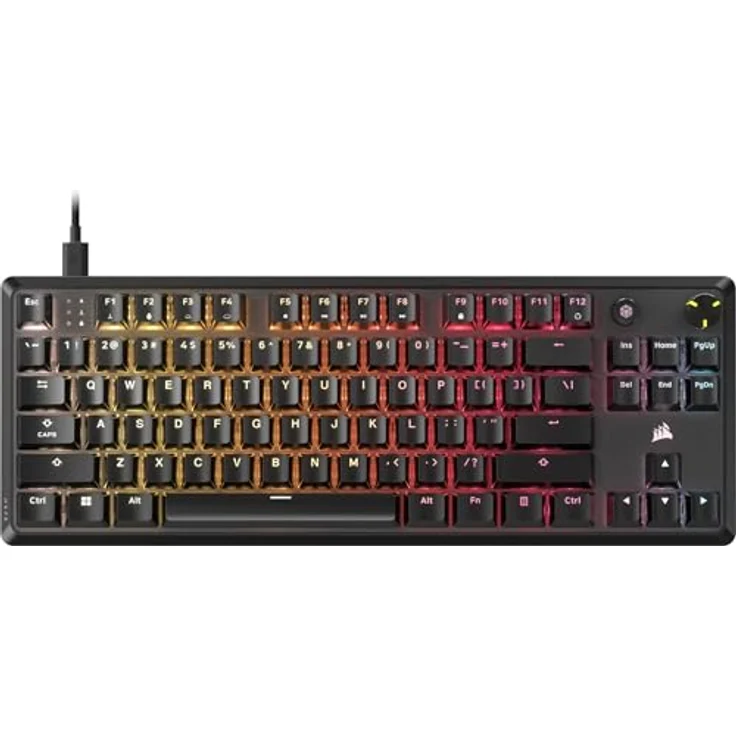 Corsair K70 CORE TKL RGB Tenkeyless Mechanische Gaming-Tastatur – Vorgeschmierte MLX Red v2-Linear-Switches – Dual Layer Sound Dämpfung – ABS-Double-Shot-Keycaps – QWERTY NA – Schwarz – Bild 1