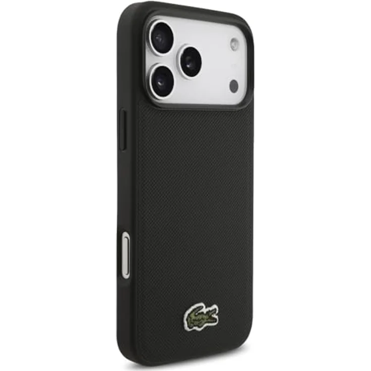 CG MOBILE Lacoste Iconic Petit Pique Woven Logo MagSafe Hülle für iPhone 17 Pro Max, Schwarz, TPU/PC Hardcase – Bild 4