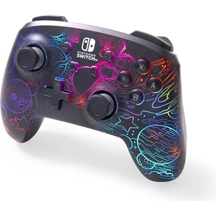 PowerA Verbesserter Kabelloser Controller für Nintendo Switch - RGB Galactic Vortex, Ghost LED-Beleuchtung, Wiederaufladbar, Offiziell Lizenziert – Bild 2