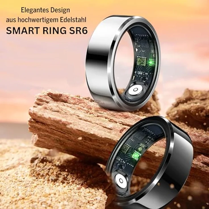 Felixx SR6 Smart Ring, Gesundheits-Tracker mit 7 Tagen Akkulaufzeit, Größe 12, Schwarz – Bild 2