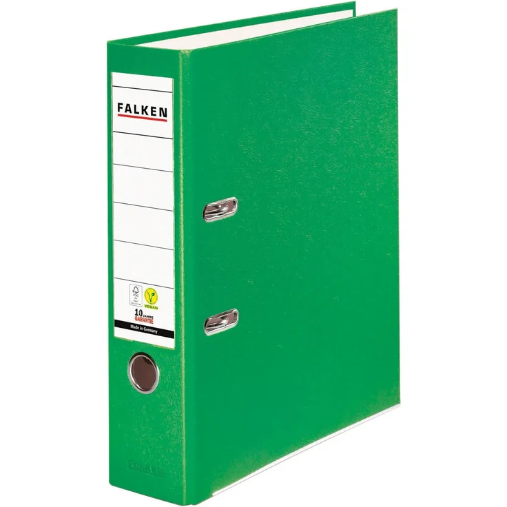 Falken PP-Color-Ordner A4 Rücken 80mm + Einsteckschild, strapazierfähig & griffig, Hellgrün – Bild 1
