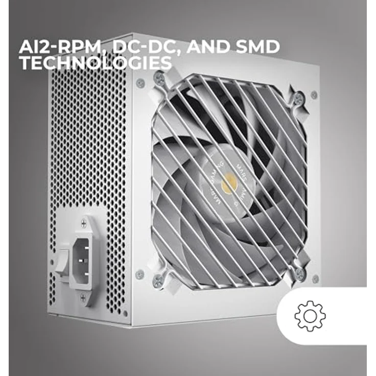 Mars Gaming MPB850SIW, 850 W ATX PC Netzteil mit 80 PLUS Bronze-Zertifizierung, Weiss, aktive Kühlung – Bild 3
