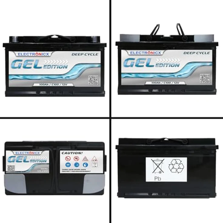 Electronicx GEL Batterie 100 AH 12V, wartungsfreie Versorgungsbatterie für Freizeit und Marine, temperaturrobust bis 60°C, kippbar bis 90° – Bild 9