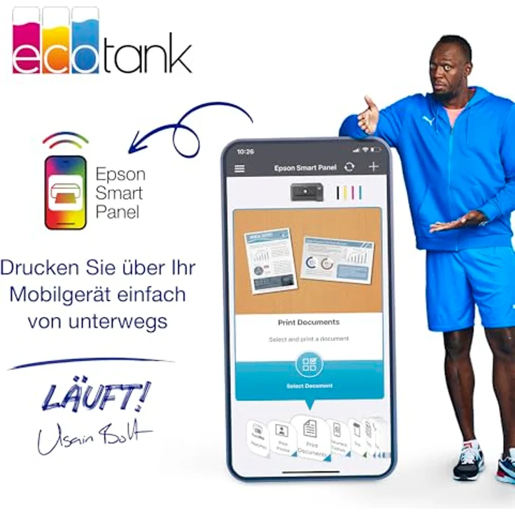 Epson EcoTank ET-14100 Fotodrucker A3+ mit 4 Farben, WiFi, Mobile Printing, nachfüllbarer Tintenbehälter, Original-Tinten-Set + zusätzliche Schwarze Flasche – Bild 4