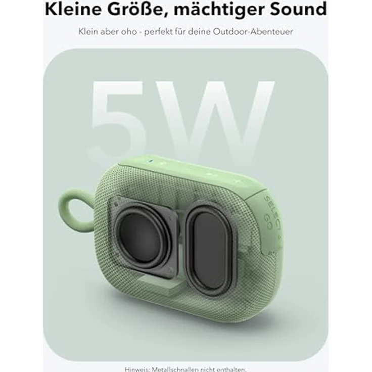 soundcore Anker Select 4 Go Bluetooth Lautsprecher, tragbarer Mini-Lautsprecher mit 20h Akkulaufzeit, IP67 Wasser- und Staubschutz, schwimmfähig, kraftvoller 5W Sound für drinnen und draußen – Bild 3