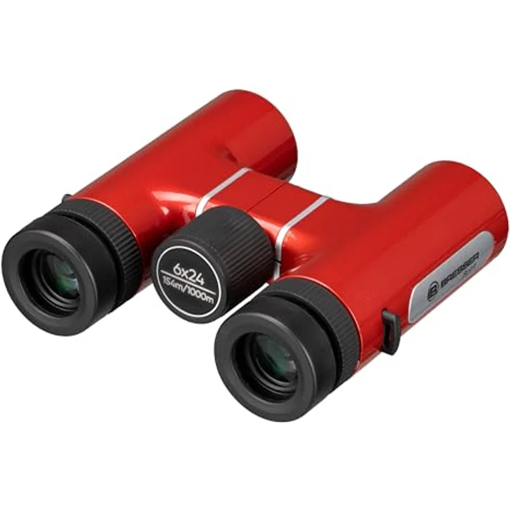 BRESSER Spirit Kompakt-Fernglas 6x24 rot, 6-fache Vergrößerung, leichte Bauweise, volle Mehrschichtvergütung – Bild 5