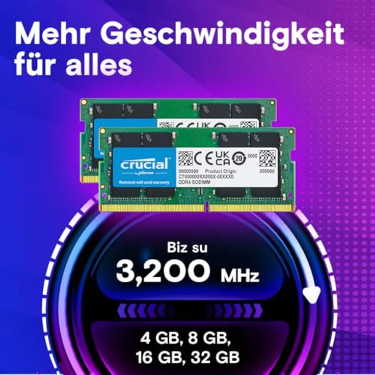 Crucial CT2K8G4SFRA32A 16GB (8GB x2) Speicher Kit (DDR4, 3200 MT-s, PC4-25600, SODIMM, 260-Pin) - Preisvergleich – Bild 2