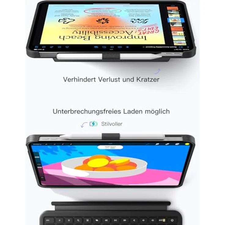 Inateck iPad Air 11 Zoll Hülle mit Tastatur, abnehmbar, 5,1" Touchpad, Stifthalter, kompatibel mit M4/M3/M2 (2026/2025/2024), Air 5/4, iPad Pro 11 – Bild 6