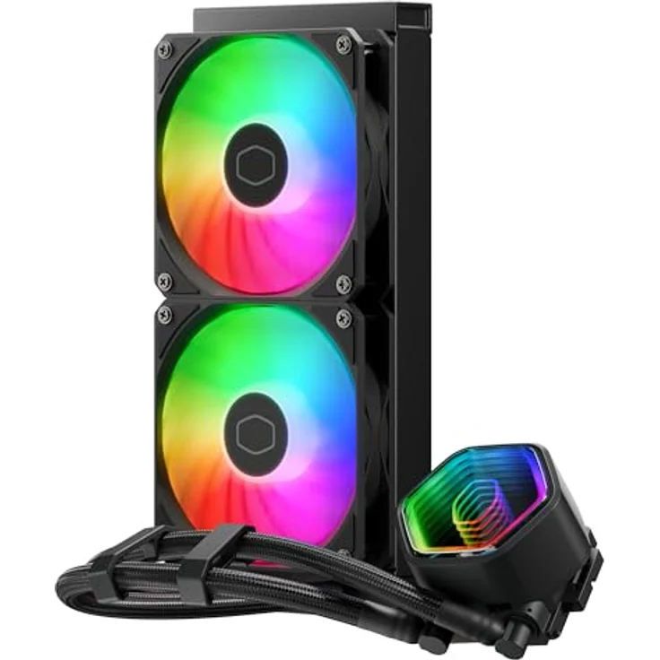 Cooler Master MasterLiquid 240 Core II Wasserkühlung – 240mm AIO (max. 260 W TDP), GR9-Doppelkammerpumpe, verbesserte ARGB-Gen-2-Lüfter, kompatibel mit AMD und Intel – Schwarz – Bild 1