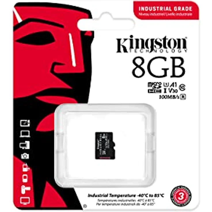 Kingston Industrial microSD - 8GB microSDHC Industrial C10 A1 pSLC Karte Einzelpackung ohne Adapter - SDCIT2/8GBSP – Bild 3