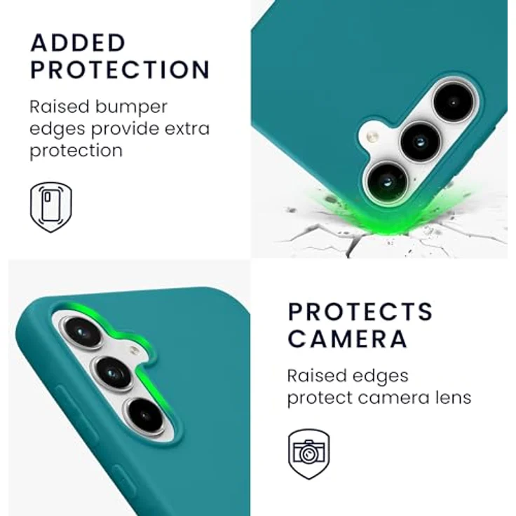 kwmobile Hülle für Samsung Galaxy A35, weiches TPU Silikon Case, rutschfest, geeignet für kabelloses Laden, Petrol matt – Bild 3