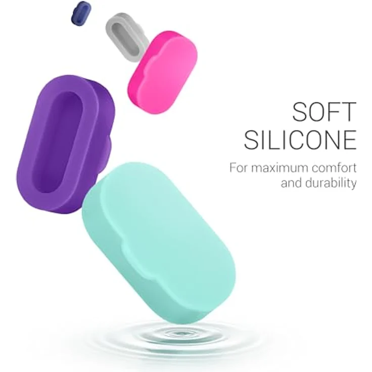 kwmobile 30x Staubschutz für Garmin Venu/Forerunner/Vivomove/Fenix - TPU Silikon Abdeckung in Schwarz, schützt Ladebuchse vor Staub und Schmutz – Bild 4