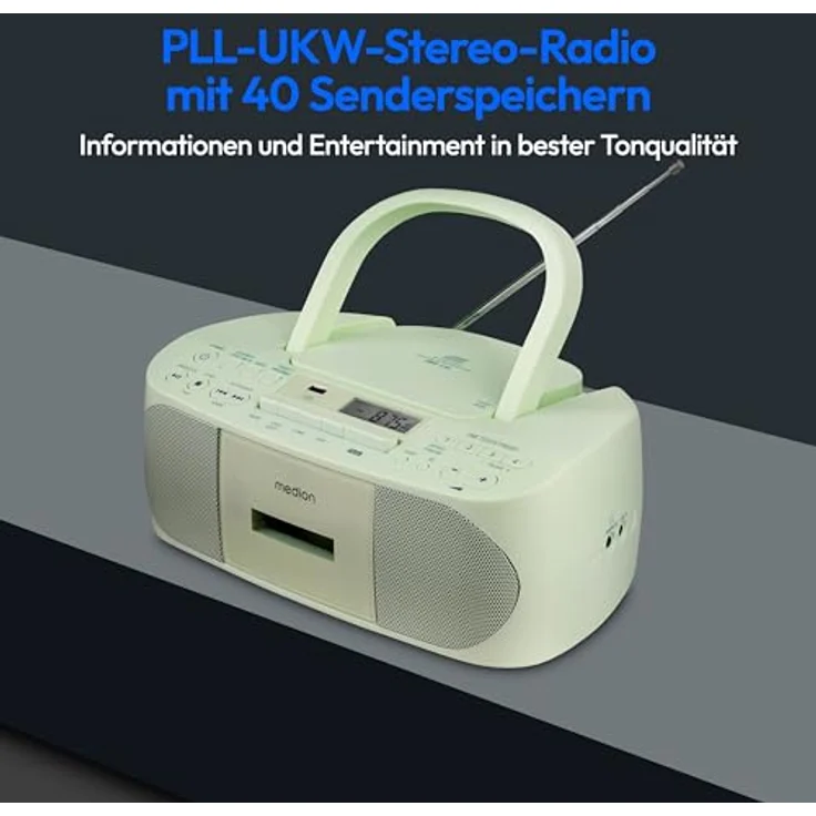 Medion® Radio (AM- / FM- Tuner, MW / UKW mit RDS, 3 W, grün) – Bild 5