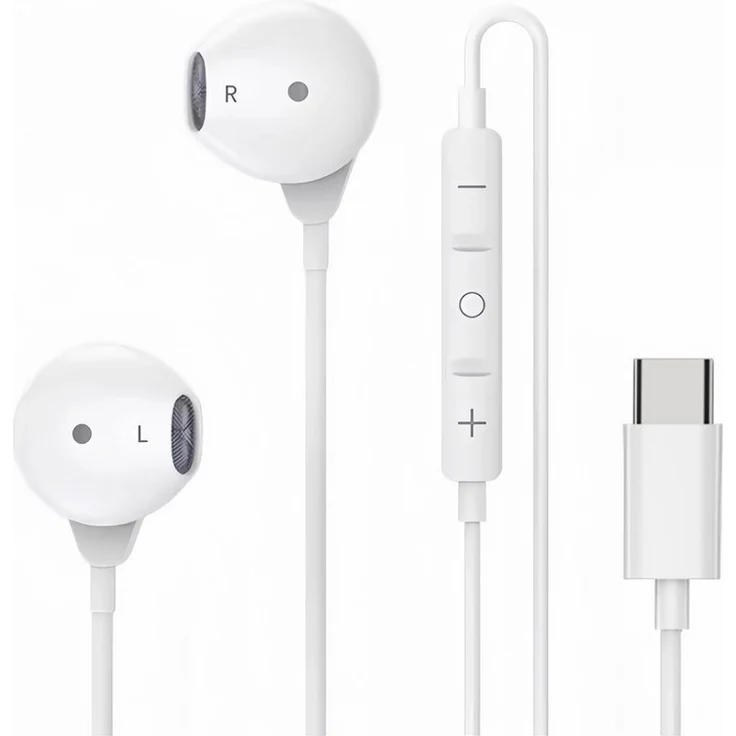 Bolwins M45 USB-C Headset In-Ear-Kopfhörer, weiß, für Samsung Xiaomi Huawei OnePlus OPPO