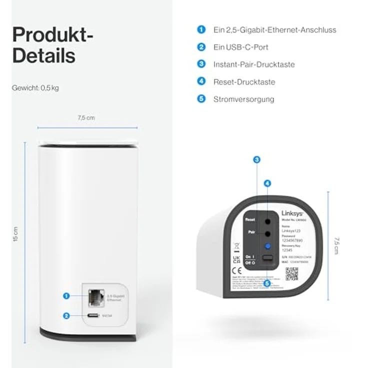 Linksys Velop Micro 7 BE5000, Dual-Band Wi-Fi 7 Mesh System (3-Pack) Router mit hoher Reichweite – Bild 11