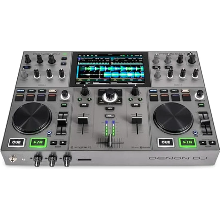 Denon DJ PRIME GO+, tragbarer DJ Controller und Mischer, WLAN-Streaming, Bluetooth, Lichtsteuerung, 7-Zoll Touchscreen, Akkubatterie – Bild 1