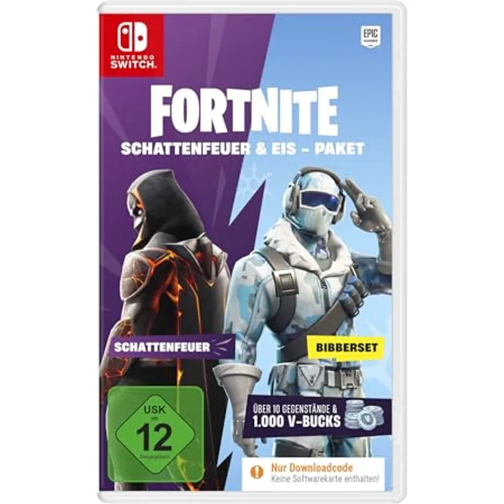 Epic Games Fortnite Schattenfeuer & Eis -Paket, Download-Code für Nintendo Switch mit 10 kosmetischen Gegenständen und 1.000 V-Bucks