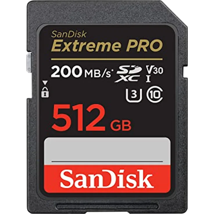 SanDisk Extreme PRO SDXC UHS-I Speicherkarte 512 GB (V30, Übertragungsgeschwindigkeit 200 MB/s, U3, 4K UHD Videos, SanDisk QuickFlow-Technologie, temperaturbeständig) – Bild 1