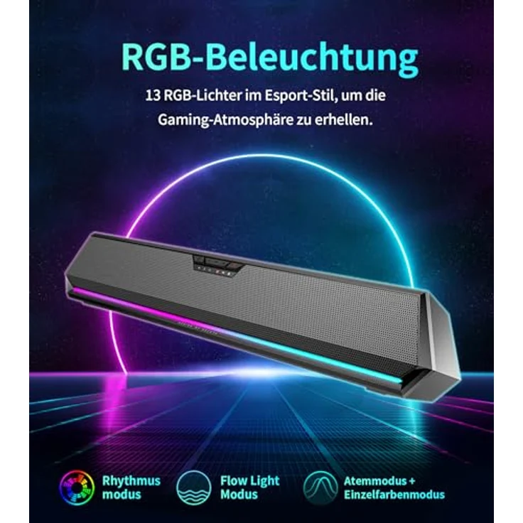 Edifier G1500 BAR Wireless Computer Speakers 7.1 with RGB Lighting and Bluetooth Power 5W in Black C (70 W), Soundbar, Schwarz – Bild 6