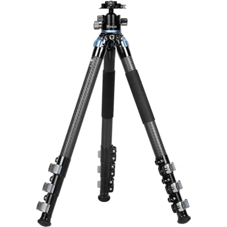 SIRUI SlRUl L-324F Carbon Stativ Reisestativ Kamera mit KS-40 Low Gravity Kugelkopf, 25kg Max. Belastung, Ultraleicht, Kompakt, Schnellverriegelung, für Landschaftsfotografie
