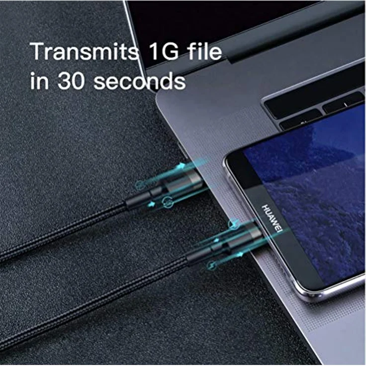 Baseus Cafule Kabel, strapazierfähiges USB-C PD 60W, 2m, schwarz-rot, mit Quick Charge 3.0 und Datenübertragung 480 Mbit/s – Bild 4