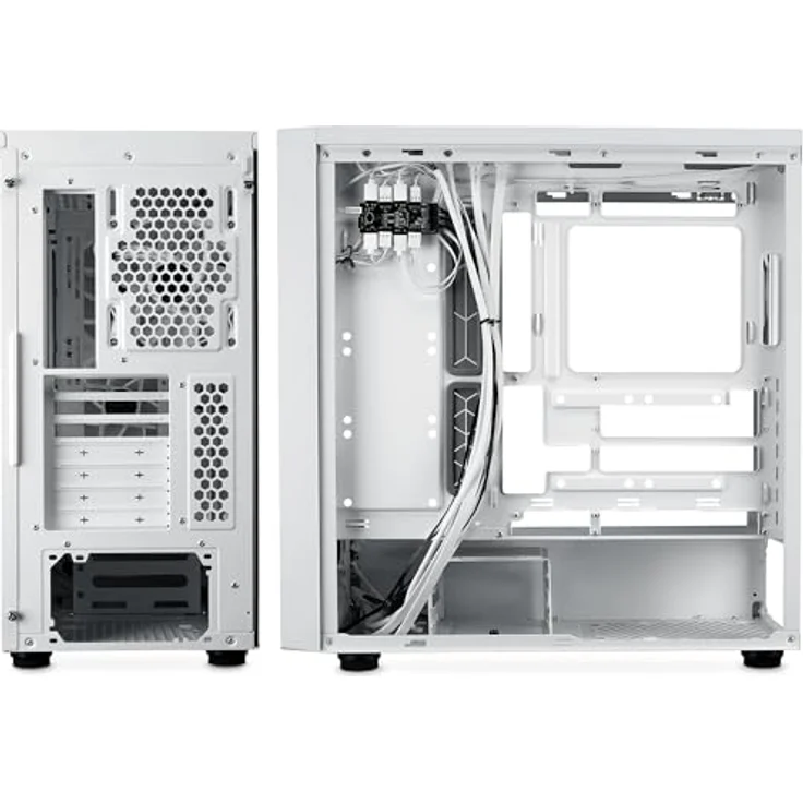 Cooler Master MasterBox 600 – E-ATX-Airflow-Gehäuse Back-Connect-MB- und 420 mm Radiator-fähig, 3 x 140 mm & 1 x 120 mm ARGB-PWM-Lüfter vorinstalliert, gehärtete Glaswand, USB 3.2 Gen 2x2 Typ-C - weiß – Bild 3